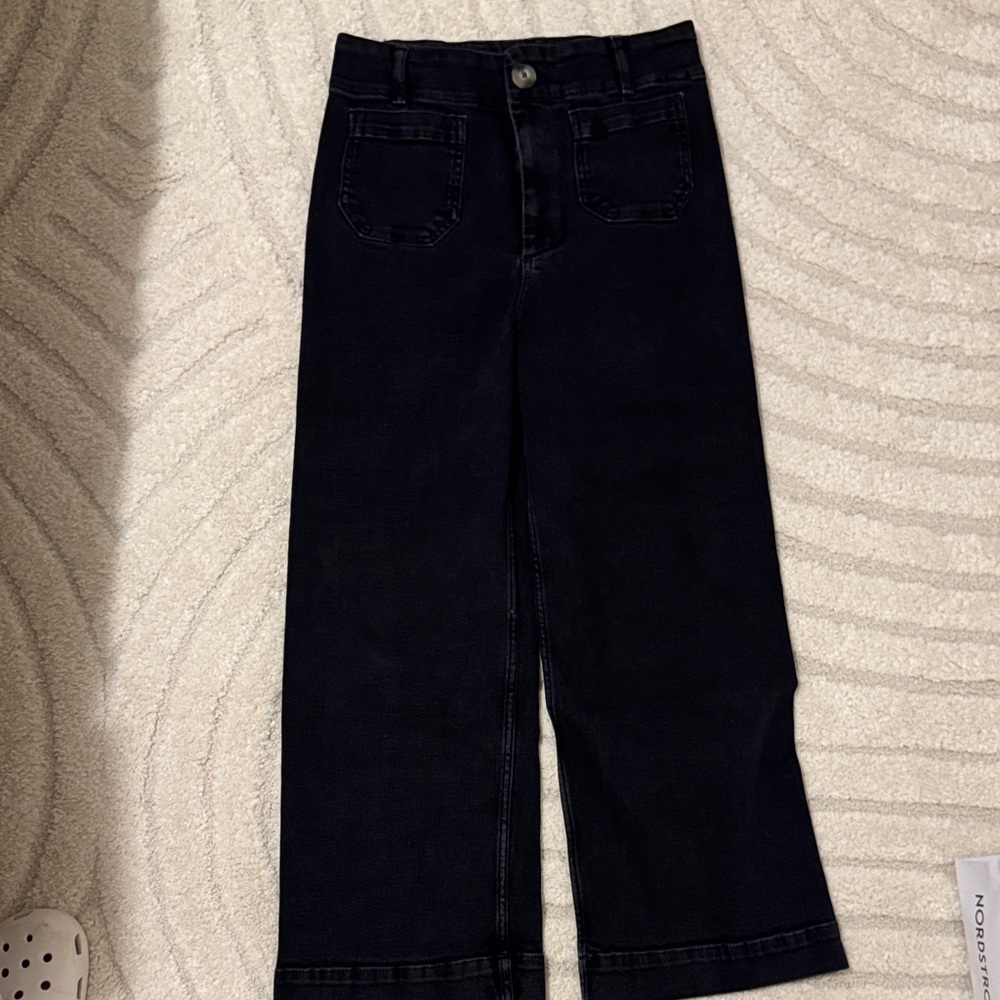 Pilcro Black wide leg capri Women's Jeans